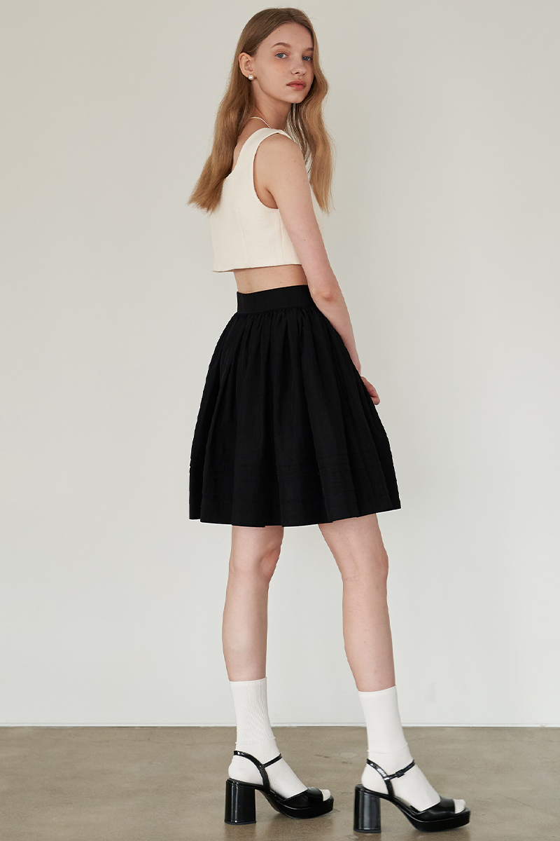 coco lovely shirring skirt BK