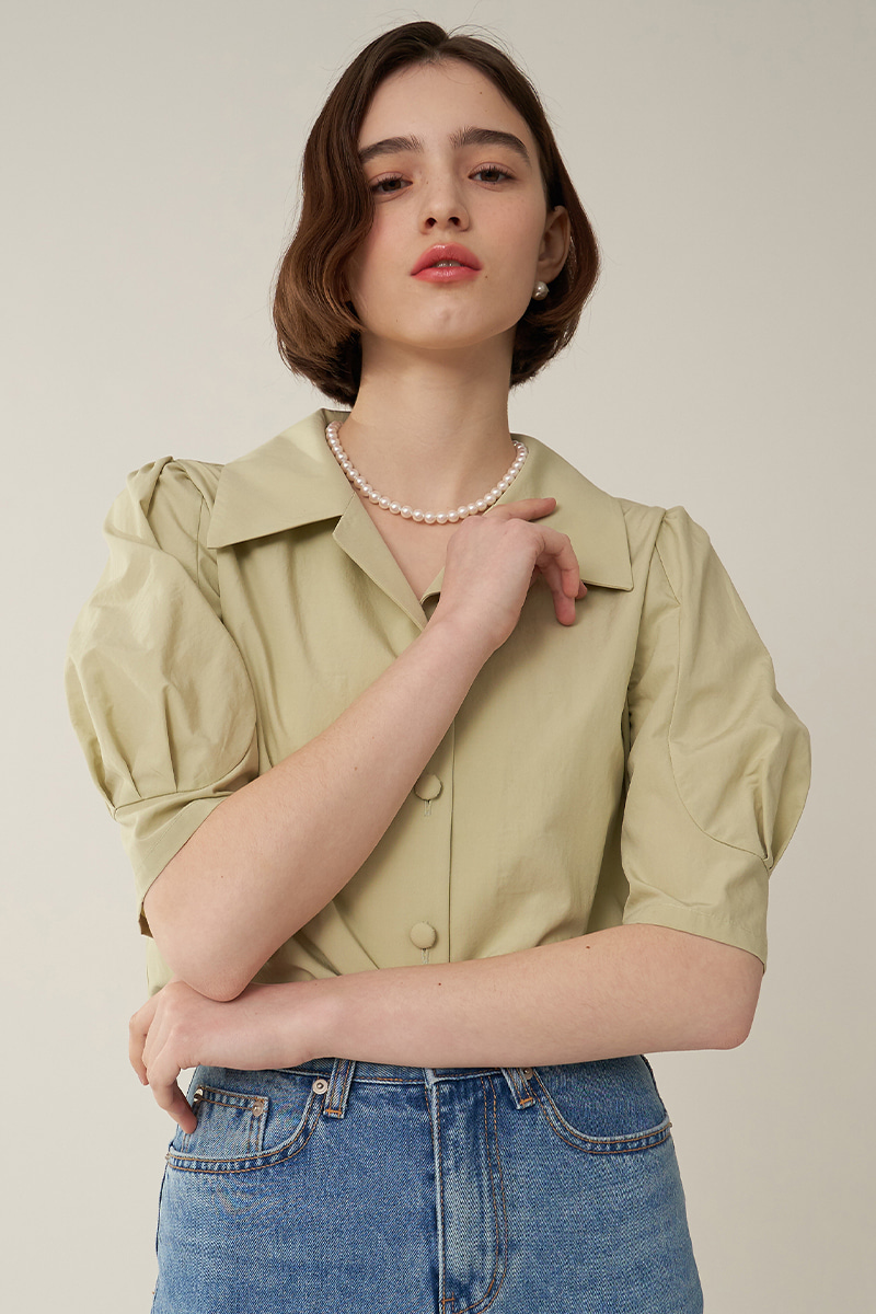 romantic open collar blouse OL